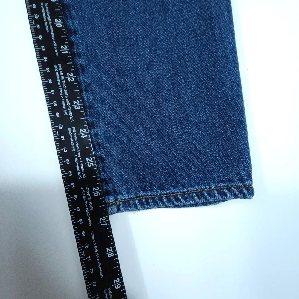 American Eagle Mom Jeans Womens 29 Blue‎ Y2K Tapered High Rise Button Fly Denim